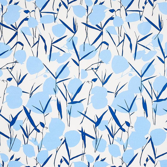 Sample - Schumacher Joan Fabric in Blue For Sale