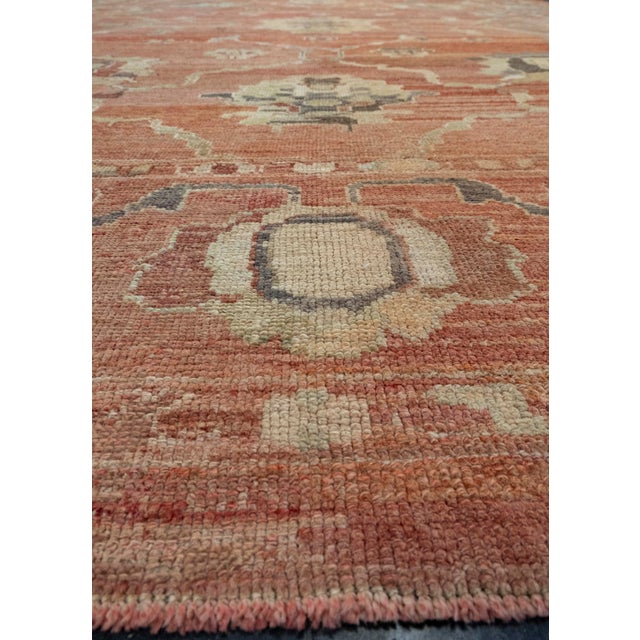 Early 21st Century Turkish Oushak Old Wool Rug 9'4" x 13'1" #18016 For Sale - Image 5 of 8