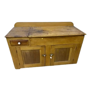 Antique Country Primiti Pumpkin Pine Dry Sink / Sideboard / Server
