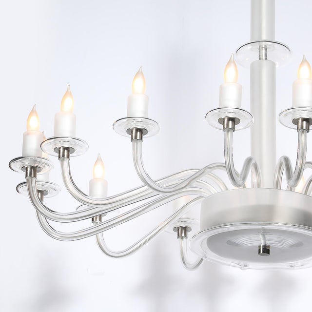 1960s Mid-Century Modern Classical Hand-Blown Murano Glass 16-Arm Chandelier For Sale - Image 5 of 18