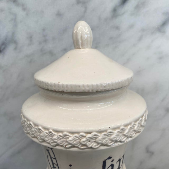 Ceramic Antique Italian Apothecary Jar Venetian Porcelain Urn Large For Sale - Image 7 of 11