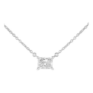 Alexander Beverly Hills Egl 1.01ct Diamond Solitaire Necklace White Gold For Sale