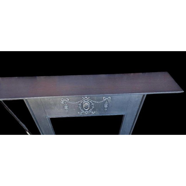 Metal Antique Edwardian Cast Iron Fireplace Mantel and Chimneypiece For Sale - Image 7 of 10