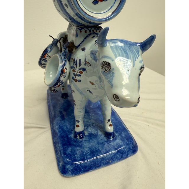 Mid 20th Century Georges Martel French Polychrome Faience Cow Dispenser For Sale - Image 4 of 10