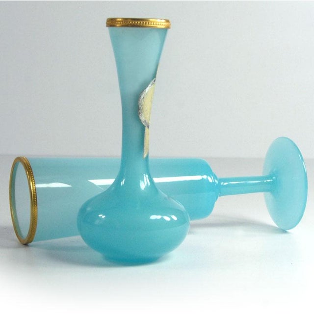 1960s Opaline Glass Vases from Nason, 1960s, Set of 2 For Sale - Image 5 of 9