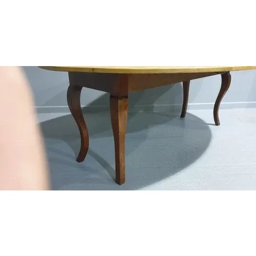 Large French Fruitwood and Pine Farmhouse Kitchen Table, 1880s For Sale - Image 4 of 13