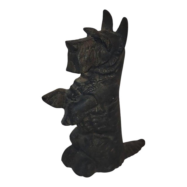 19th Century Cast Iron Scottie Dog Door Stop For Sale