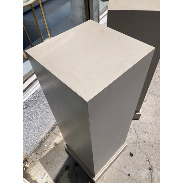 French Traditional Pedestals Paint Classic French Gray For Sale - Image 4 of 11