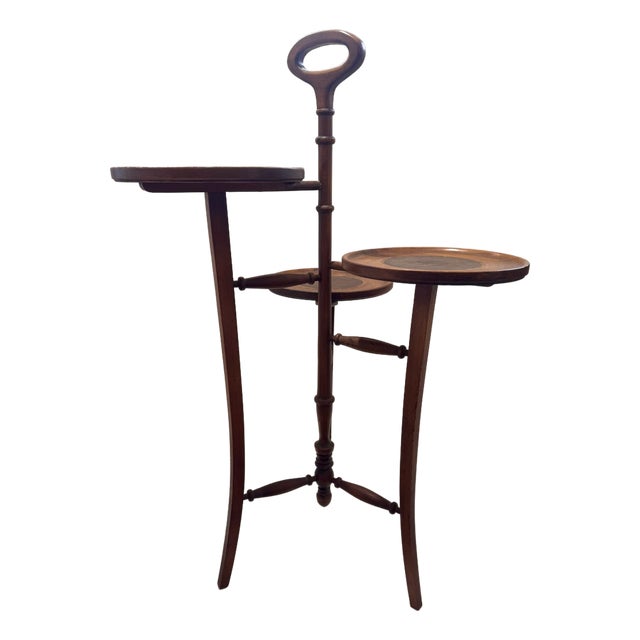 Antique Brandt Furniture Solid Cherry Dessert Stand Tiered Tea Cake Table For Sale