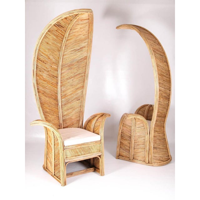 Large Rattan Palm Lounge Chair For Sale - Image 3 of 15