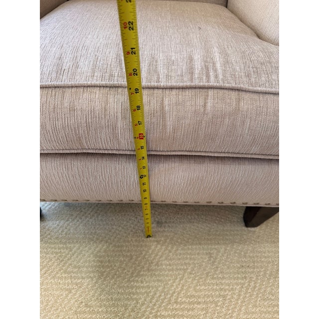 Custom Wing Back Chair With Nail Head Trim by Sam Moore For Sale - Image 9 of 15