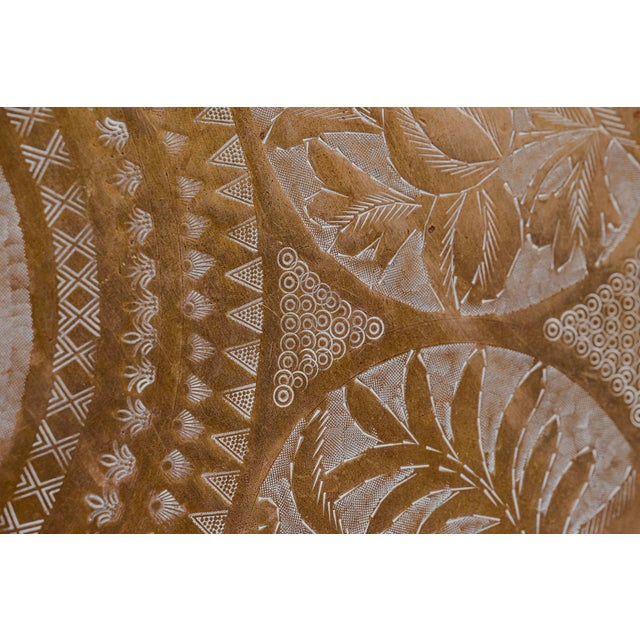 Brass 30" Vintage Chinese Hand-Etched Brass Tray Wall Hanging For Sale - Image 8 of 10