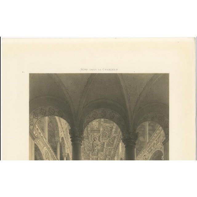 Benoist, Interior of St Agnes Outside the Walls, Rome Classical Basilica View, 1868, Print For Sale - Image 6 of 10