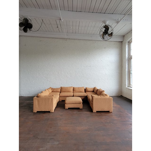 Mid-Century Modern 1970s Parsons Style Modular Sectional Sofa, 10 Pc For Sale - Image 3 of 12