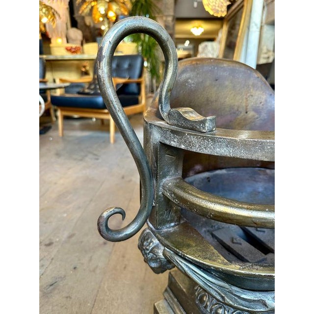Large Regency Urn Fire Grate in Bronze Finish, 1830s For Sale - Image 4 of 12