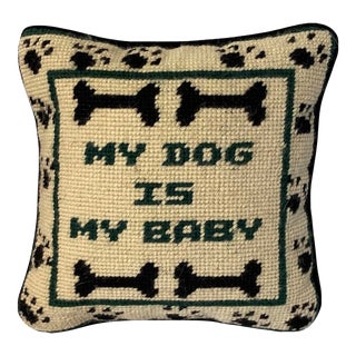Vintage Needle Point Pillow For Sale