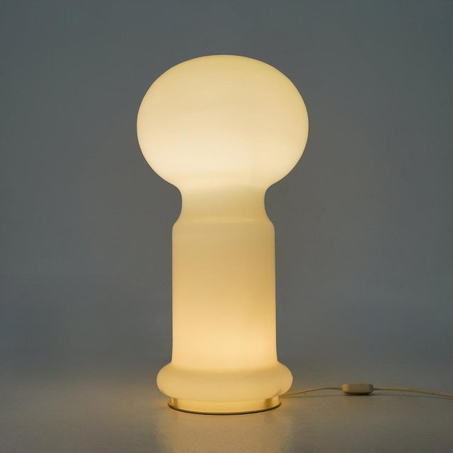 White Glass Table Lamp, 1970s For Sale - Image 11 of 13