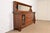 Charles Limbert Antique Arts & Crafts Carved Oak Sideboard or Bar Cabinet With Stained Glass Doors, Newly Refinished For Sale - Image 4 of 15