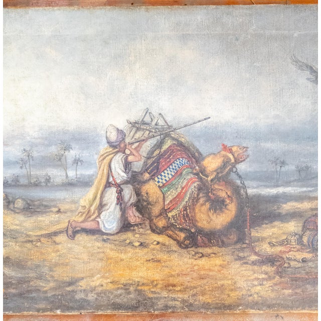 Tribal Early 20th Century Orientalist Oil Painting "An Arab Defending His Family" After Carl Haag For Sale - Image 3 of 15