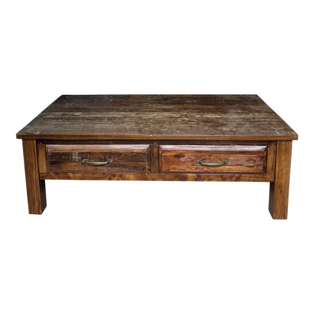 Pottery Barn Brown Coffee Table For Sale