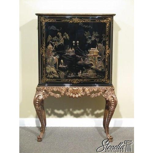 Age: Approx. 5 Years Old Description: Stunning hand paint decorated Chinoiserie painted details Rich high polished black...
