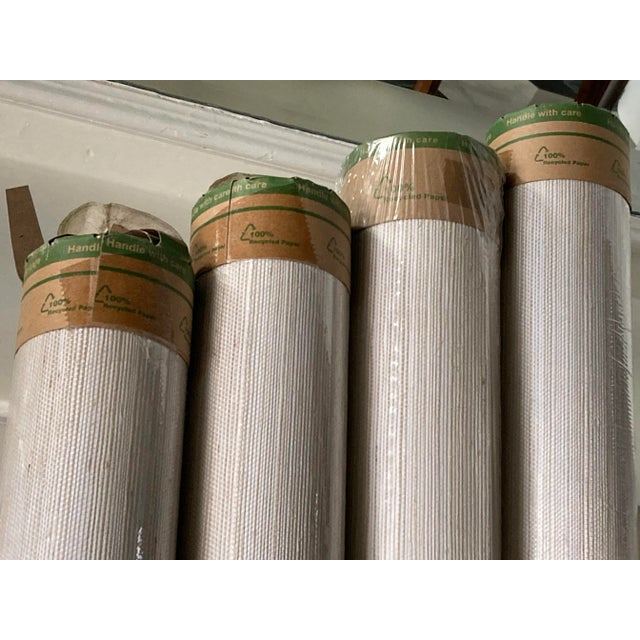 2020s 4 Rolls of Thibaut T3669 Off White Windward Sisal Resource 6 Wallpaper For Sale - Image 5 of 13
