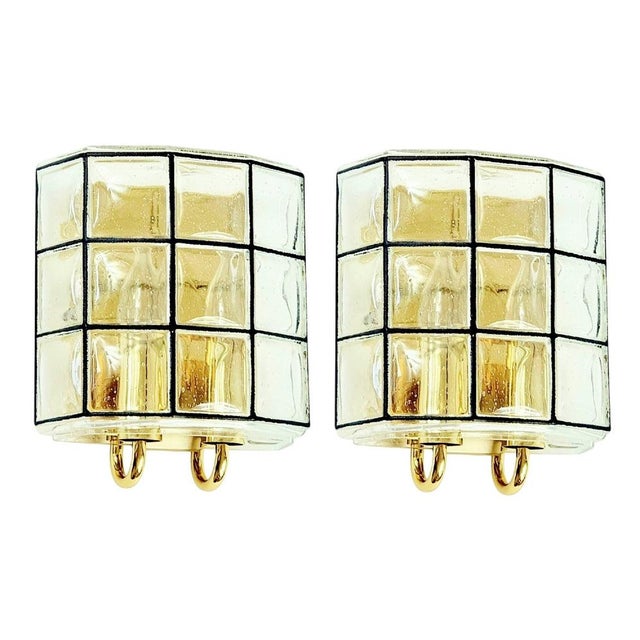 Mid-Century Modern German Glass Wall Lights from Limburg, 1960s, Set of 2 For Sale - Image 11 of 11