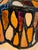 Glass Antique Folk Art Stained Glass Pendant Fixture For Sale - Image 7 of 10