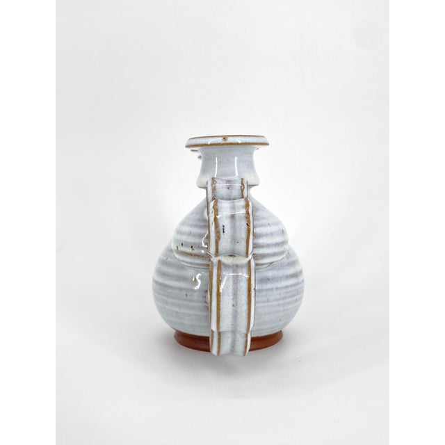 White Triple Studio Ceramic Candlestick by Leif and Lizzy Larsen, Denmark, 1970s For Sale - Image 8 of 12