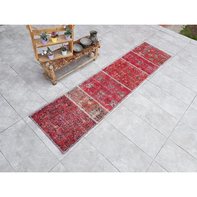 1960s Anatolian Bohemian Oushak Runner For Sale - Image 4 of 10