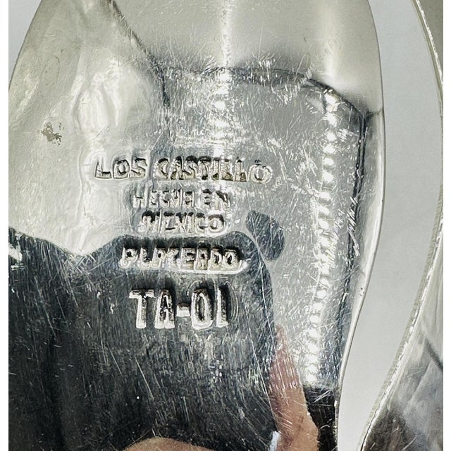 1980s Emilia Castillo for Los Castillo Taxco Silver Plate Fish Salad Serving Set - a Pair For Sale - Image 14 of 14