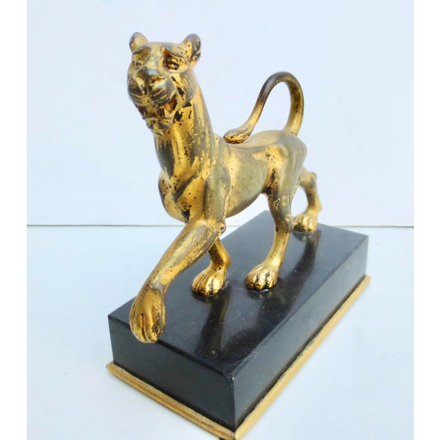 Edward F. Caldwell & Co. E. F.Caldwell and Co. Gilt Bronze Panther Circa 1900 For Sale - Image 4 of 6