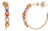 Natural Oval Cut 4.07ct Rainbow Sapphire Half Hoop Earrings in 14k Yellow Gold- A Pair For Sale
