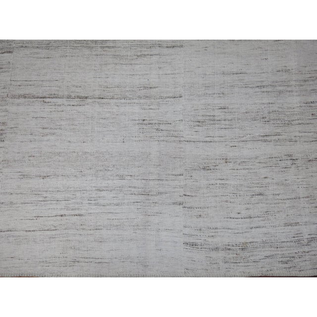 Contemporary Cotton Kilim Flat-Weave Carpet For Sale - Image 3 of 6