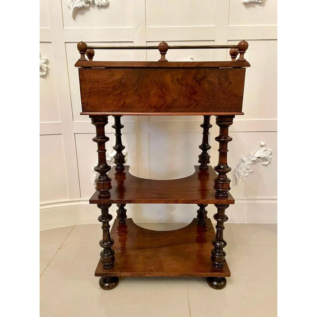 Victorian Antique Freestanding Walnut Ladies Davenport, 19th Century For Sale - Image 14 of 15