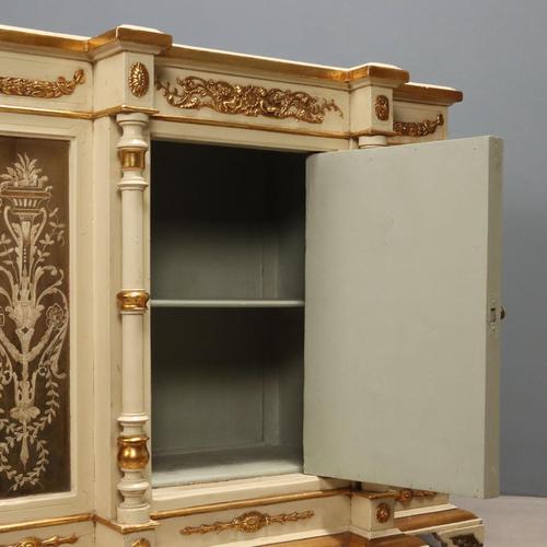 Antique Cupboards in Lacquered Carved Fir, Italy, 19th Century, Set of 2 For Sale - Image 5 of 15