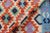 Textile 1990s Shabby Chic Kilim Beige Blue Wool Rug - 6'8" X 9'5" For Sale - Image 7 of 7