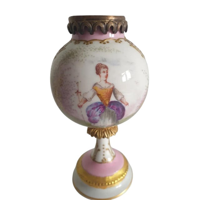 Decorative porcelain vase produced by the Meissen Porcelain Manufactory, Saxony. The vase is executed in a Neorococo...