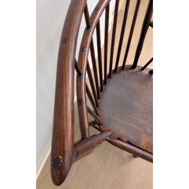 Wood Late 18th Century Windsor Arm Chair Plank Seat Fan-Back New England For Sale - Image 7 of 18