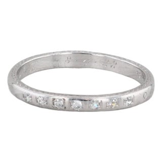 0.10ctw Diamond Wedding Band 18k Gold Size 7.75 Stackable Ring Art Deco 1920s For Sale