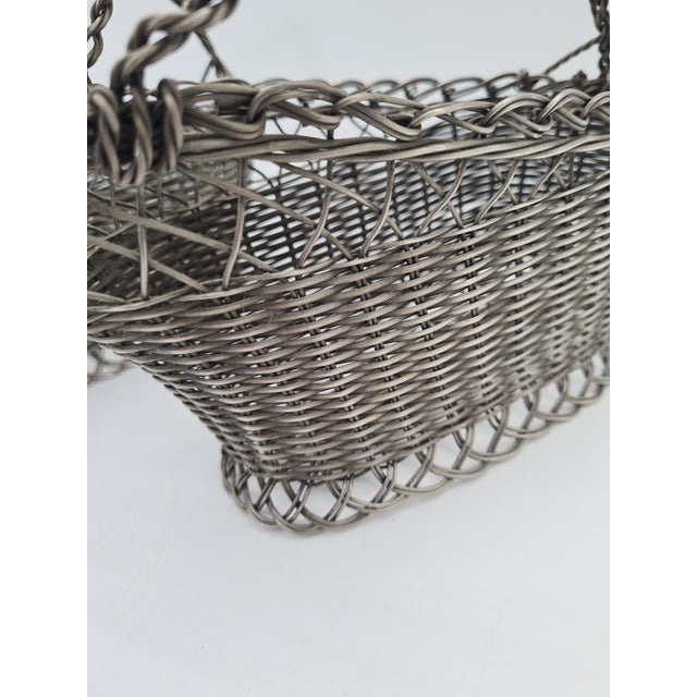 Vintage French Style Metal Wine Baskets or Bottle Holders, 1970s, Set of 2 For Sale - Image 10 of 13