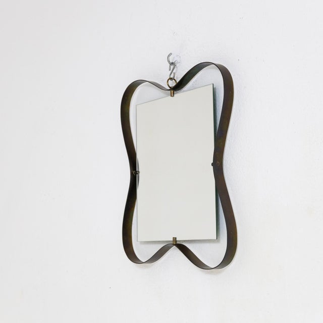 Mirror in Brass Frame from Fontana Arte, 1950s For Sale - Image 6 of 7