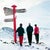 Klosters Signpost by Toni Frissell A group of skiers decide which run to take, Klosters, Switzerland, 1951. (Photo by Toni...