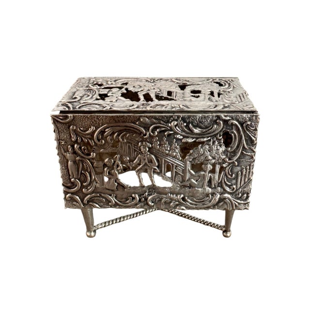 Silver The 1887 Hooikaas Silver Drop-Leaf Miniature Table For Sale - Image 8 of 15