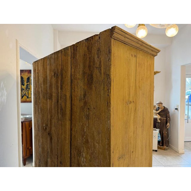 Wood Art Nouveau Farmhouse Cupboard in Wood For Sale - Image 7 of 17