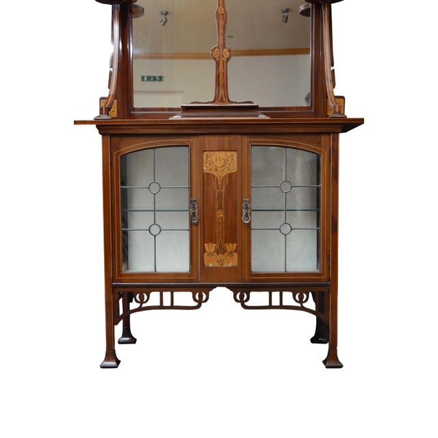 Brown Antique Art Nouveau Cabinets, Set of 2 For Sale - Image 8 of 18