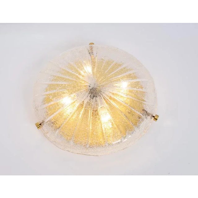 Metal Round Murano Amber Sunburst Flush Mount from Hillebrand, Germany, 1970s For Sale - Image 7 of 13