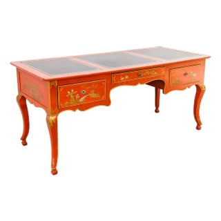 Vintage French Regency Chinoiserie Writing Desk by Baker, 1980s For Sale