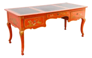 Vintage French Regency Chinoiserie Writing Desk by Baker, 1980s
