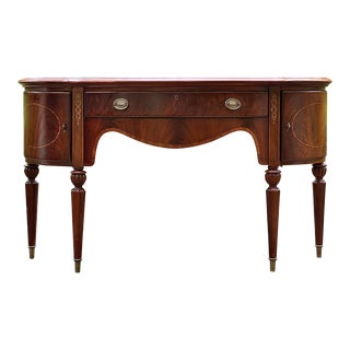 Thomasville Inlaid Mahogany Regency Bowfront Sideboard For Sale